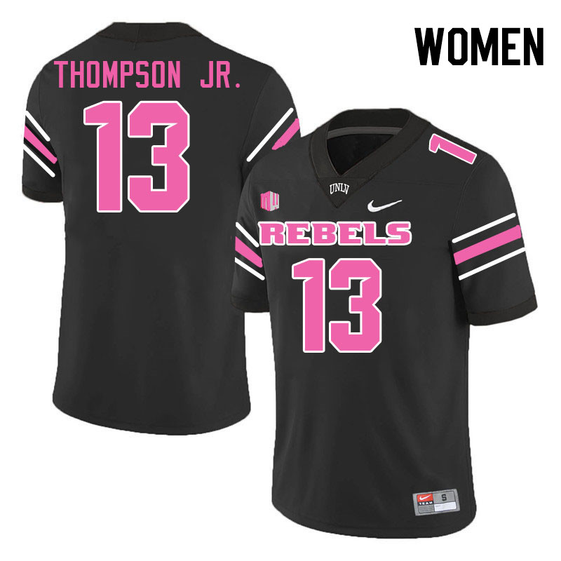 Women #13 Corey Thompson Jr. UNLV Rebels College Football Jerseys Stitched-Black